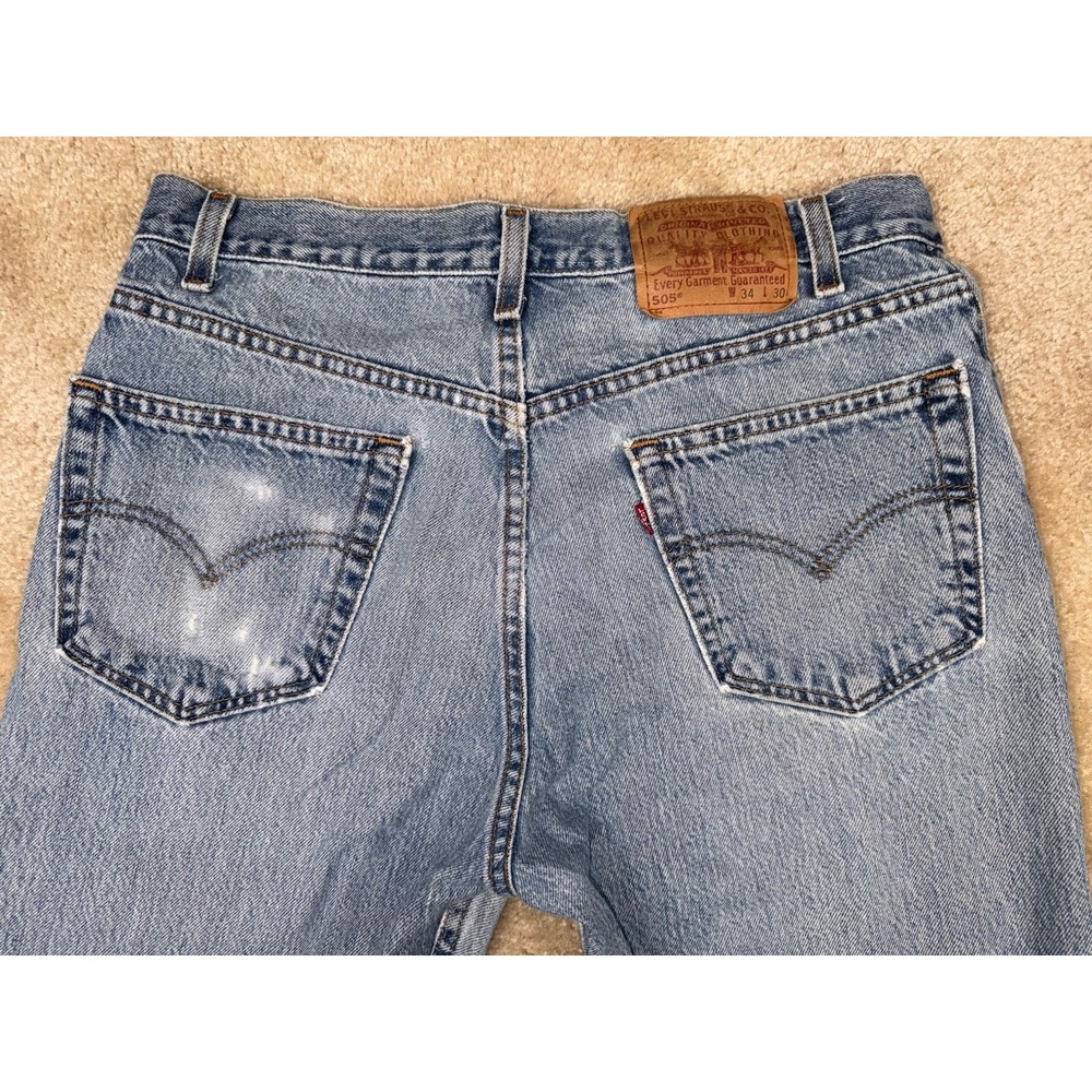 Vintage Y2K Levi's 505 Straight Leg Denim Jeans Mens 34x30 (33x30) #6